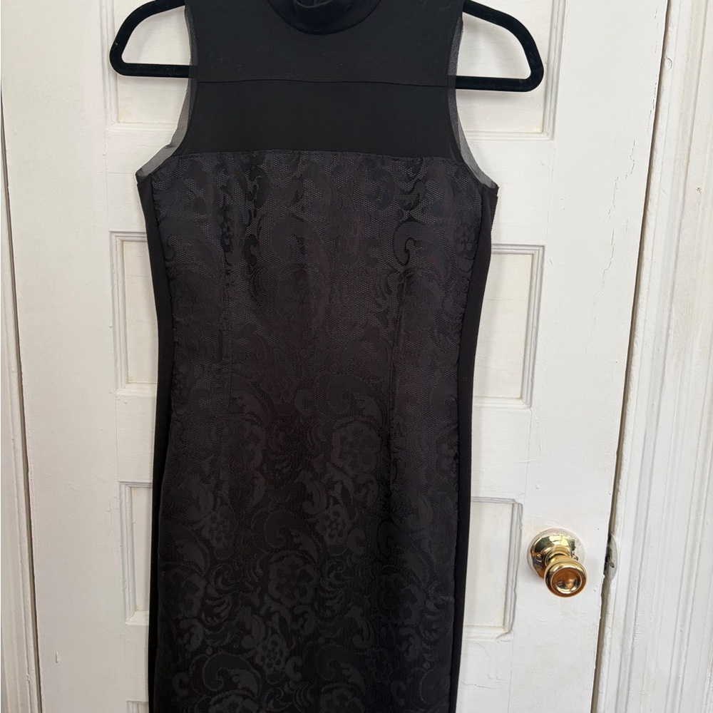 Simply Vera Vera Wang Black Patterned Midi Dress